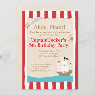 Pirate Birthday Party Invitations Kaart