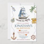 Pirate Birthday Party Kaart (Voorkant)