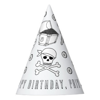 Pirate Birthday Party - Kleur je eigen Pet Feesthoedjes