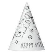 Pirate Birthday Party - Kleur je eigen Pet Feesthoedjes (Links)