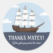 Pirate Birthday Party Ronde Sticker (Voorkant)