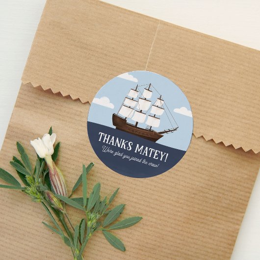 Pirate Birthday Party Ronde Sticker