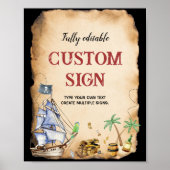 Pirate Birthday Party Table Sign Poster (Voorkant)