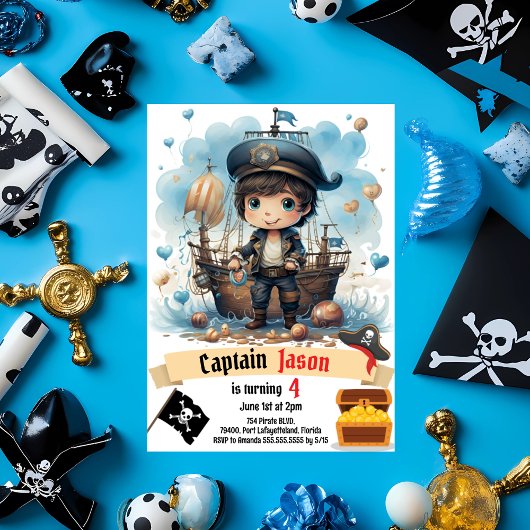 Pirate Birthday Party Uitnodiging voor Kinderen