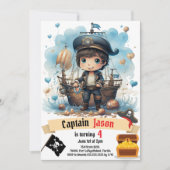 Pirate Birthday Party Uitnodiging voor Kinderen (Voorkant)