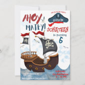 Pirate Birthday Party Watercolor Invitation (Devant)