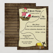 Pirate Birthday reiskaart Kaart (Voorkant / Achterkant)