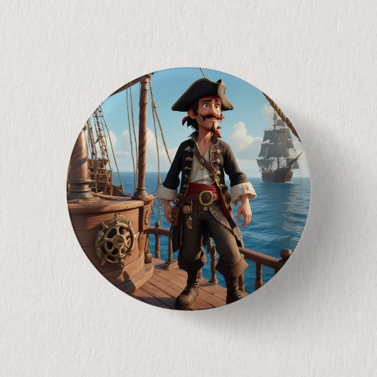 Pirate Birthday Ronde Button 3,2 Cm (Voorkant)