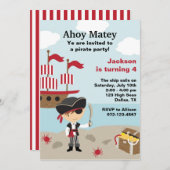 Pirate BIrthday-uitnodigingen Kaart (Voorkant / Achterkant)