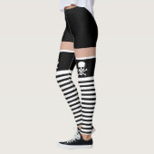 Pirate Black White Skull Crossbones Novelty Fun Leggings (Links)