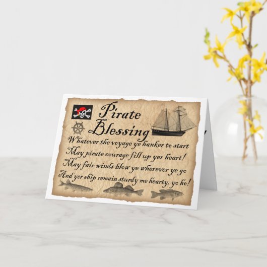 Pirate Blessing Verjaardag Kaart (Gele Bloem)