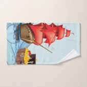 Pirate Boat snijdt een schattig monogram Bad Handdoek (Handdoek)
