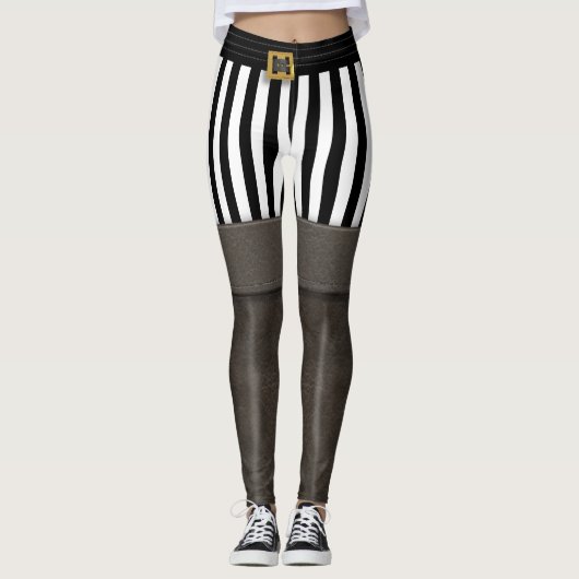 Pirate Boot Funny Halloween Costume Leggings (Devant)