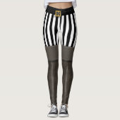 Pirate Boot Funny Halloween Party Costume Leggings (Voorkant)