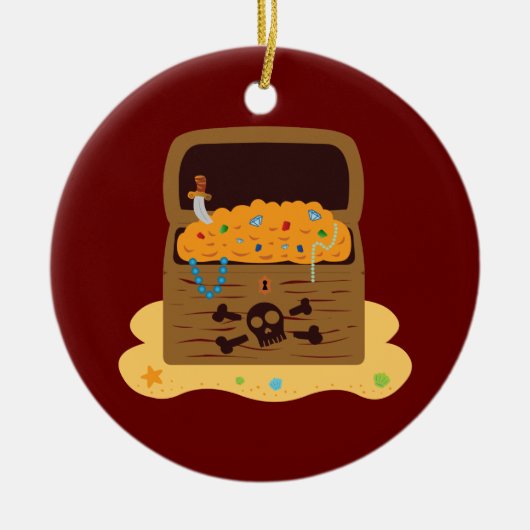 Pirate Booty Treasure Chest Keramisch Ornament (Voorkant)