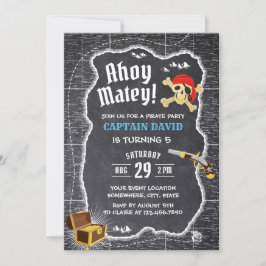 Pirate Boy Birthday Party Chalkboard Adventure Map Kaart