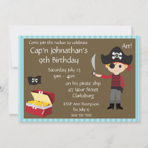 Pirate Boy Birthday Party Kaart