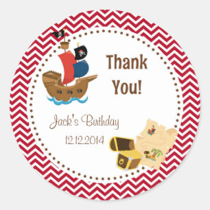 Pirate Boy Birthday Stickers