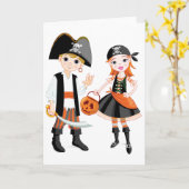 Pirate Boy En Meisje Wenskaarten Kaart (Gele Bloem)