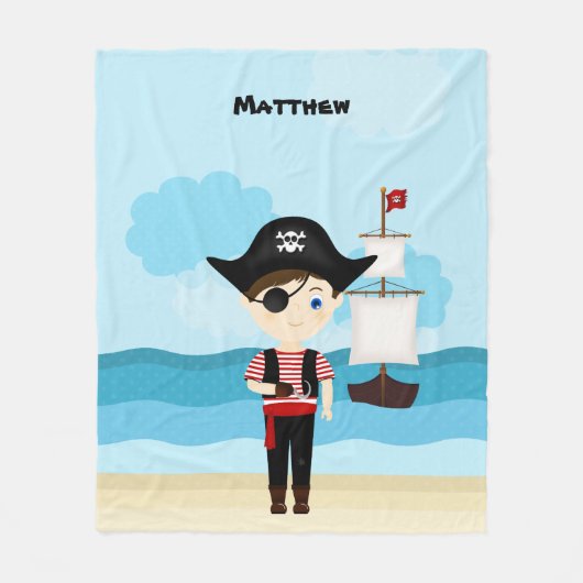 Pirate Boy Fleece Deken (Voorkant)