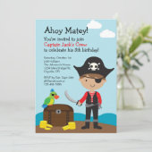 Pirate Boy Invitation Kaart (Staand voorkant)