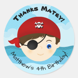 Pirate Boy Ronde Sticker