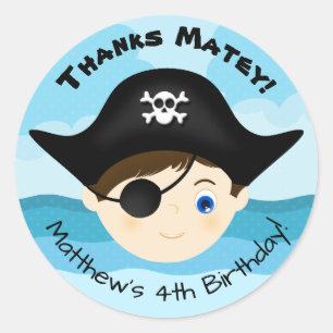 Pirate Boy Ronde Sticker