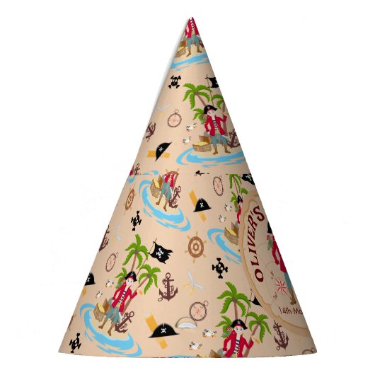 Pirate Boy Schatkaart Leuk Verjaardagsfeest Feesthoedjes (Links)