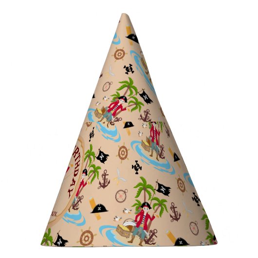 Pirate Boy Schatkaart Leuk Verjaardagsfeest Feesthoedjes (Rechts)