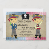 Pirate Boys Invitations d'anniversaire (Devant)