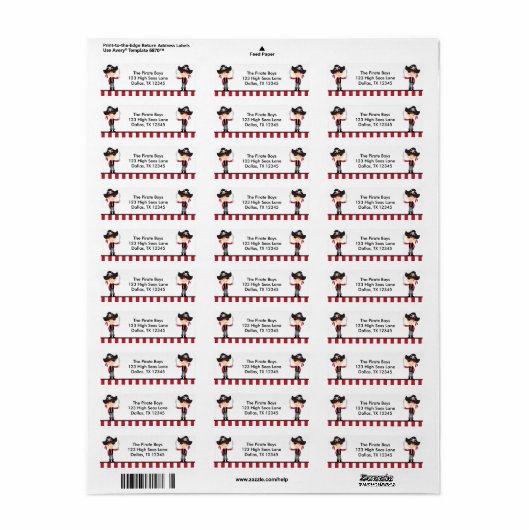 Pirate Boys Return Address Labels (Full Sheet)