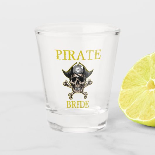 Pirate BRIDE Gold Shot Glas (Voorkant)