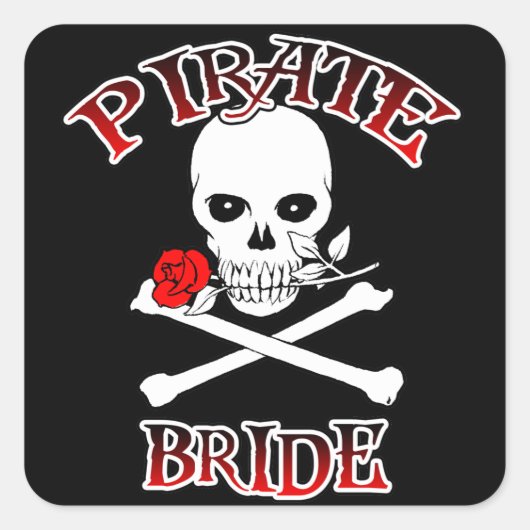 Pirate Bride Vierkante Sticker (Voorkant)