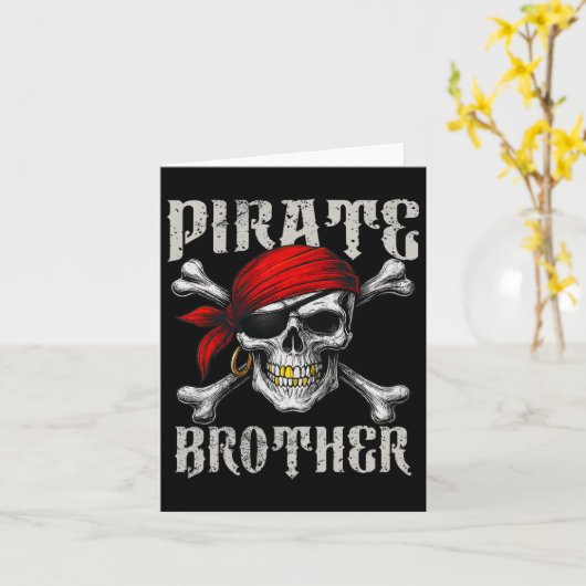 Pirate Brother Jolly Roger Vlag en Skull Crossbon Kaart (Gele Bloem)