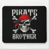 Pirate Brother Jolly Roger Vlag en Skull Crossbon Muismat (Voorkant)