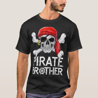 Pirate Brother T shirt Jolly Roger Flag Skull Cro