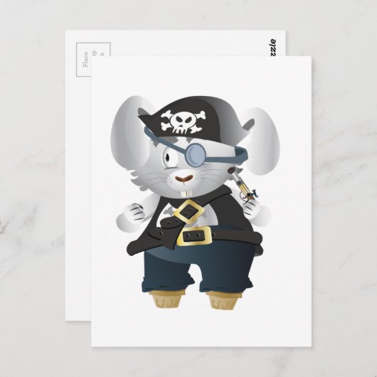 Pirate Bunny Briefkaart (Voorkant / Achterkant)