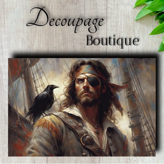 Pirate Captain Bandana Decoupage Tissuepapier