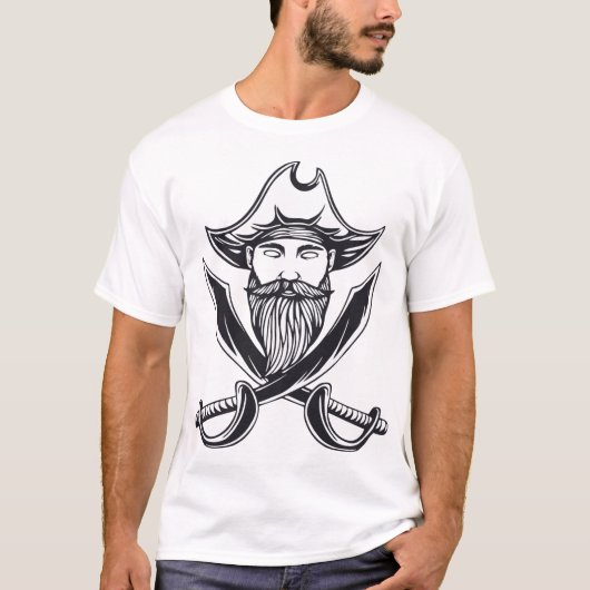 Pirate Captain: Bold en Bearded T-shirt (Voorkant)
