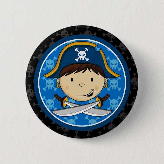Pirate Captain Button Badge (Voorkant)