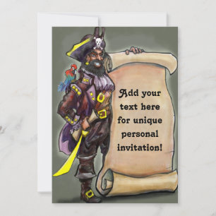 Pirate Captain met CUSTOM Invitation Kaart