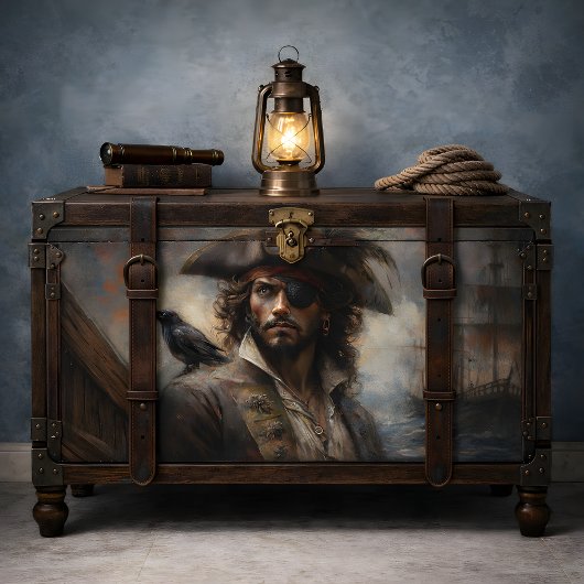 Pirate Captain Portrait Decoupage Tissuepapier