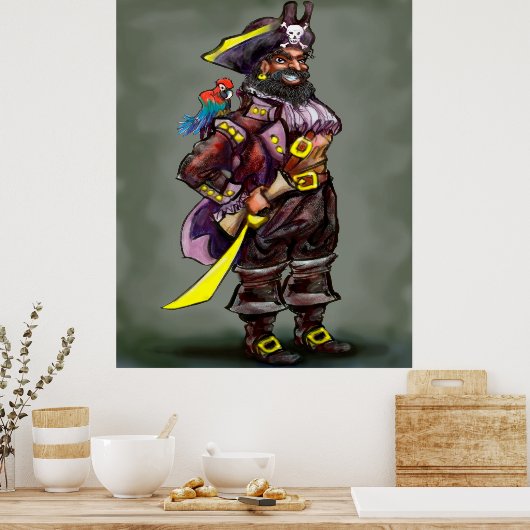 Pirate Captain Poster (Keuken)