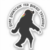 Pirate Captain Sasquatch Sticker (Voorkant)