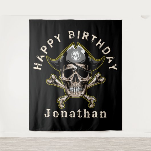 Pirate captain Skull Captain Backdrop Wandkleed (Voorkant)