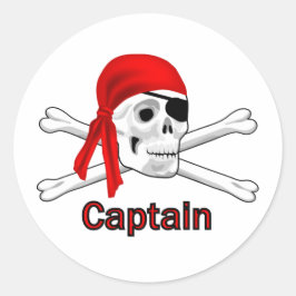 Pirate Captain Skull en Botten Sticker
