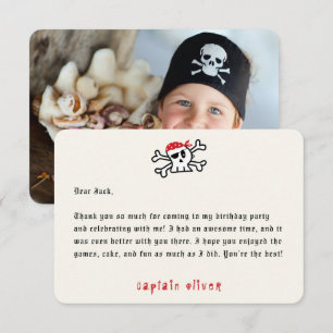 Pirate Captain Skull Kids Verjaardag Dank u kaart