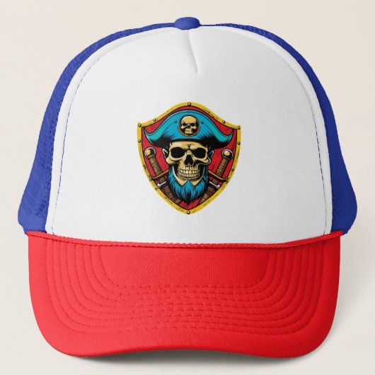 Pirate Captain Trucker Hoed Pet (Voorkant)