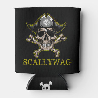 PIRATE CARRIBEAN SKULL Crossbones Scallywag can Blikjeskoeler