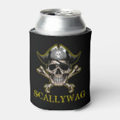 PIRATE CARRIBEAN SKULL Crossbones Scallywag can Blikjeskoeler (Blikje Voorkant)